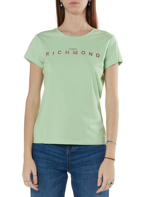 JOHN RICHMOND MARTIS T-shirt en cotton sauge/rose - T-shirt