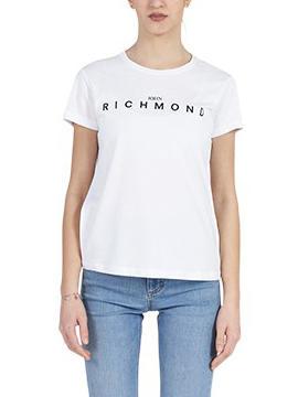 JOHN RICHMOND MARTIS T-shirt en cotton blanc/noir - T-shirt