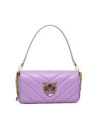 PINKO LOVE CLICK Mini sac en cuir tulipe violet-or antique - Sacs pour Femme - 1