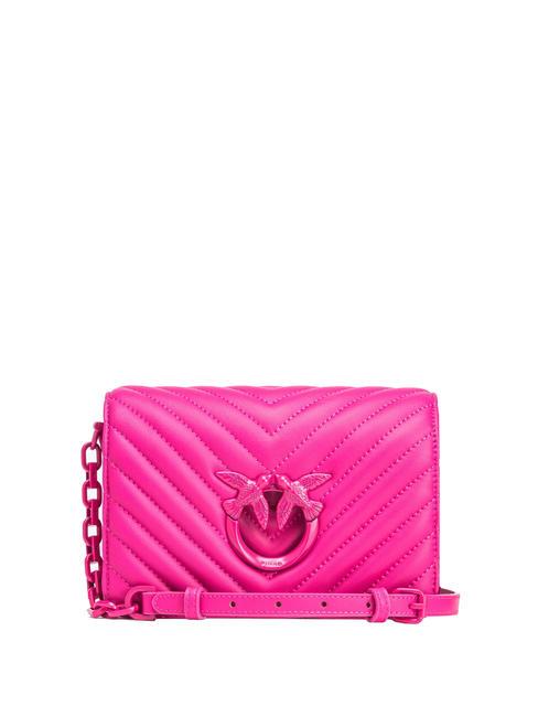 PINKO LOVE CLICK CLASSIC Sac porté épaule en nappa matelassé couleur rose pinko-block - Sacs pour Femme