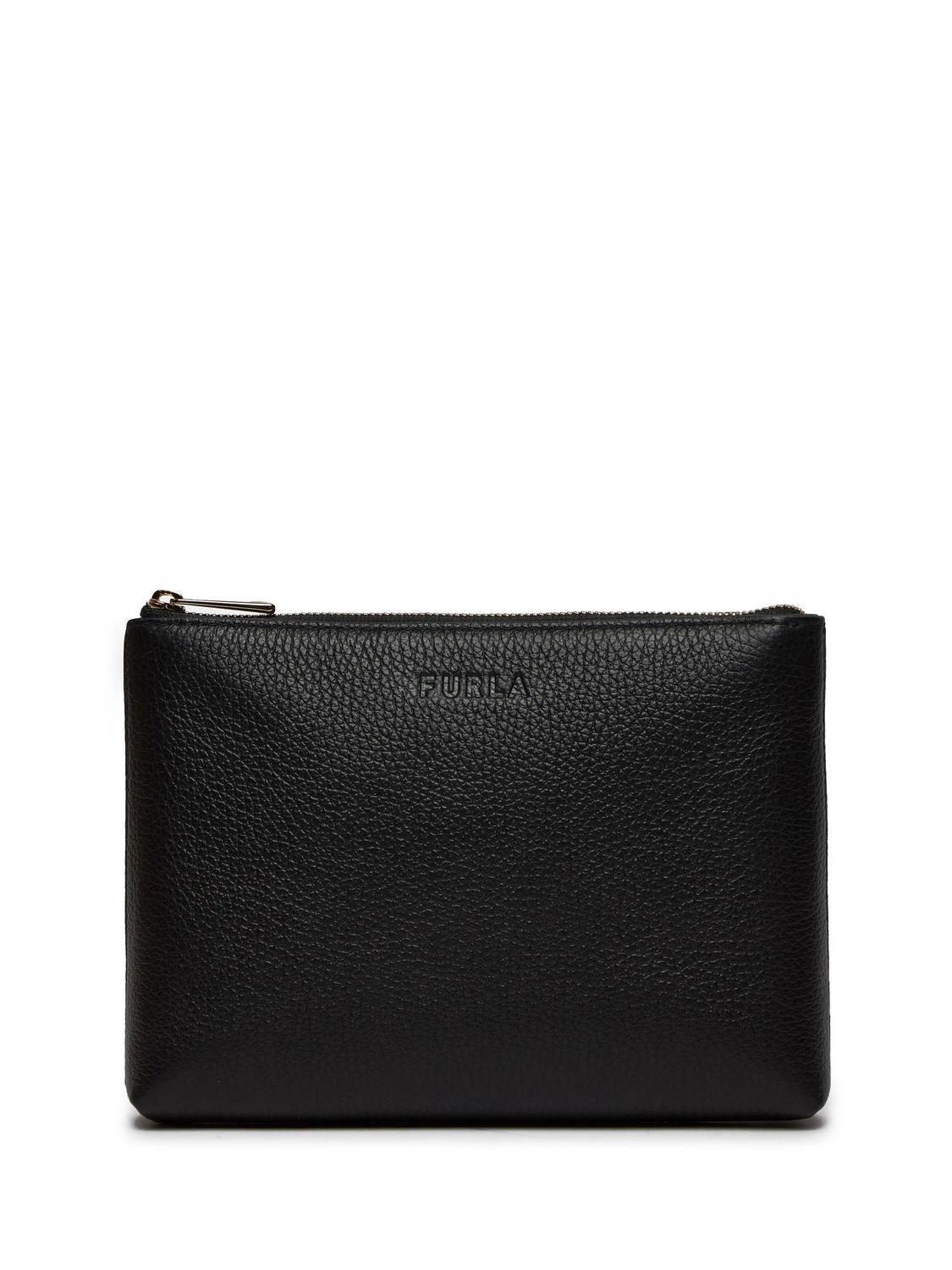 Furla Opportunity Pochette En Cuir Noir Achetez Prix Outlet