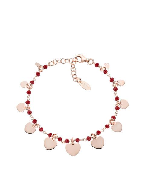 AMEN ELEGANCE Bracelet avec breloques cœur et cristaux Rose - Bracelets