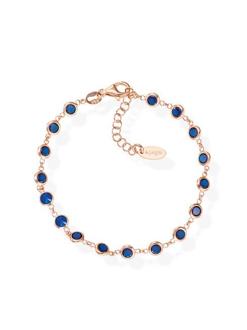 AMEN TENNIS Bracelet en argent avec zircons bleus Rose - Bracelets