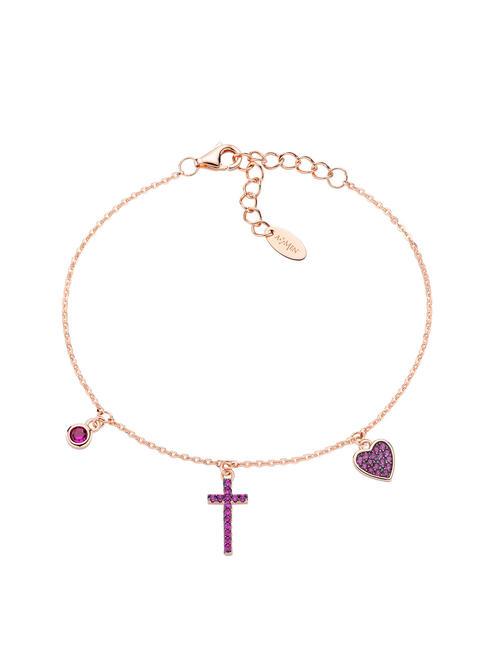 AMEN PREGA E AMA LUXURY Bracelet en argent avec zircons Rose - Bracelets