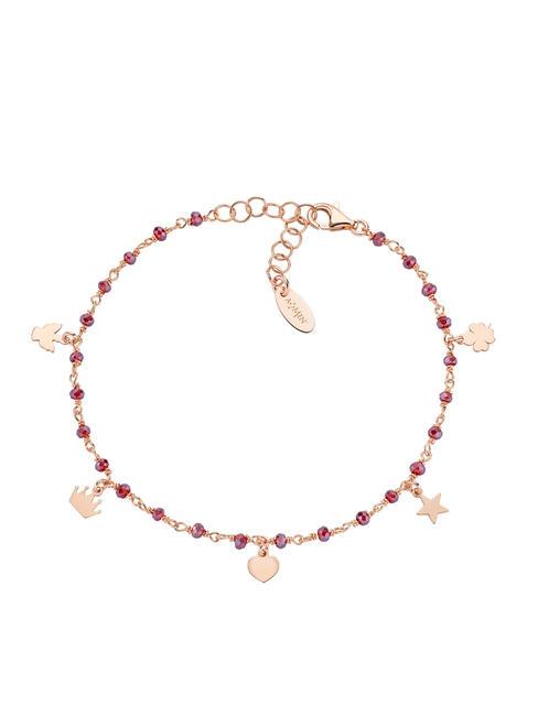 AMEN ELEGANCE Bracelet avec breloques et cristaux rubis Rose - Bracelets