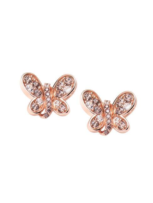 AMEN FARFALLE Boucles d'oreilles argent zircon blanc Rose - Boucles d'oreilles
