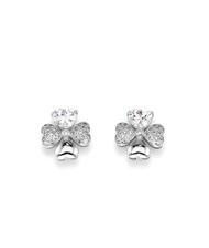 AMEN QUADRICUORE Boucles d'oreilles en argent avec zircons blancs - Boucles d'oreilles