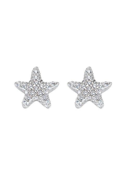 AMEN ANIMALIER LUXURY Boucles d'oreilles étoile de mer avec zircons rhodium - Boucles d'oreilles