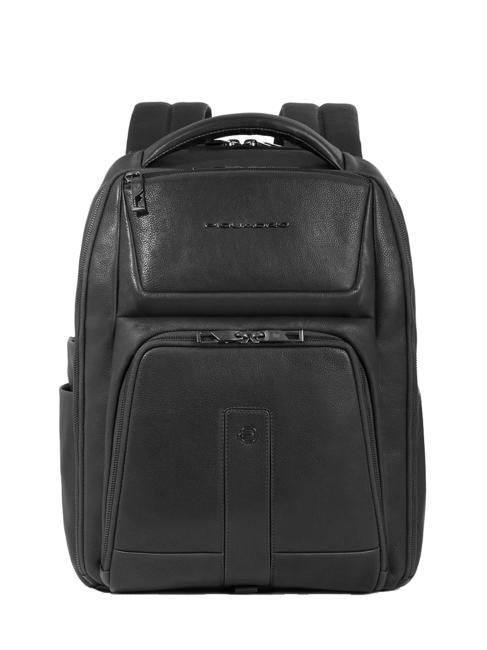PIQUADRO CARL Sac à dos pour ordinateur portable 15,6" en cuir Noir - Sacs à dos pour ordinateur portable