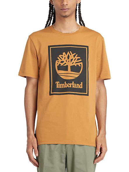 TIMBERLAND STACK LOGO T-shirt en cotton botte de blé/noir - T-shirt
