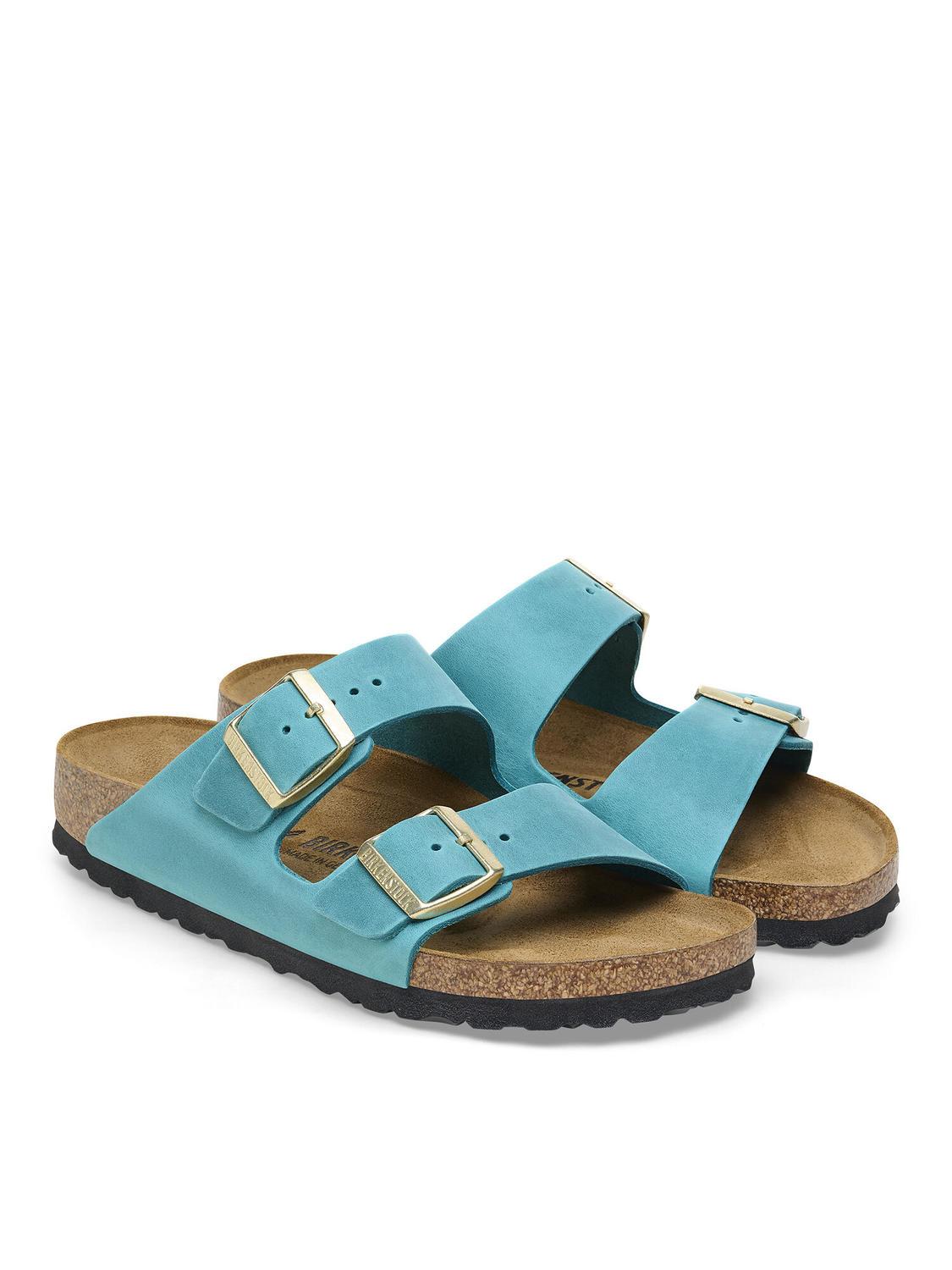Birkenstock Arizona Babouche En Cuir A Deux Bandes Golfe De Gascogne Achetez A Prix Outlet