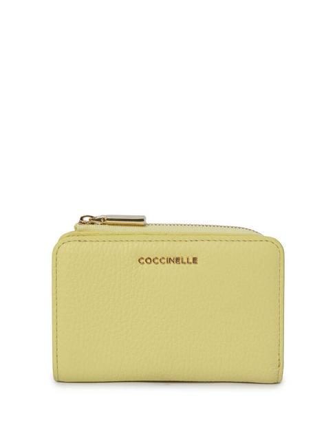 COCCINELLE METALLIC SOFT Petit portefeuille en cuir texturé lavage à la chaux - Portefeuilles Femme