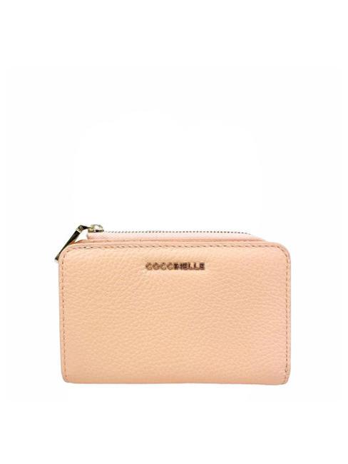 COCCINELLE METALLIC SOFT Petit portefeuille en cuir texturé lever du soleil - Portefeuilles Femme