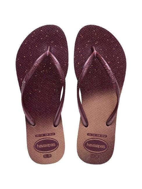 HAVAIANAS SLIM GLOSS Tongs terre violette - Chaussures Femme