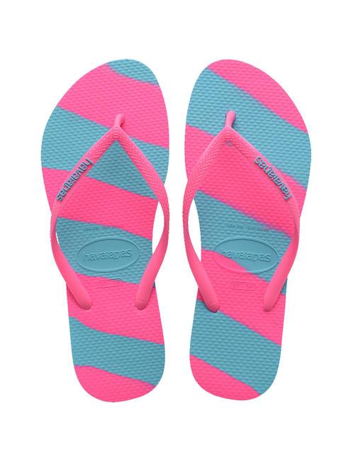 HAVAIANAS SLIM COLOR FUN Tongs vraies roses - Chaussures Femme