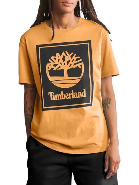 TIMBERLAND STACK T-shirt en cotton botte de blé/noir - T-shirt
