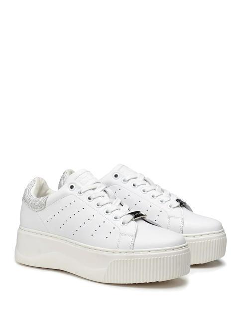 CULT PERRY 3162 Baskets à plateforme en cuir blanc/glace - Chaussures Femme