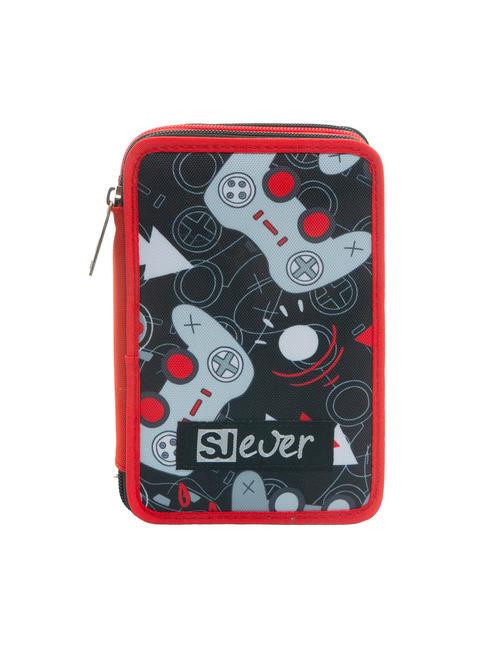 SJGANG EVER Trousse 3 zips avec trousse scolaire ROUGE - Étuis et Accessoires