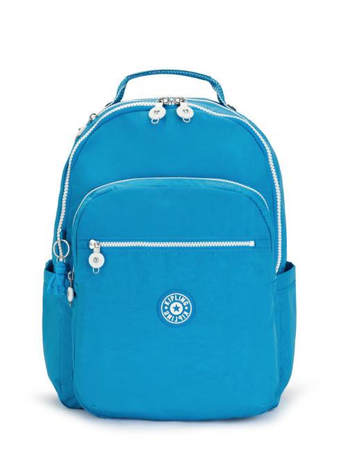KIPLING SEOUL Grand sac à dos bleu impatient - Sacs à dos pour l'École & les Loisirs