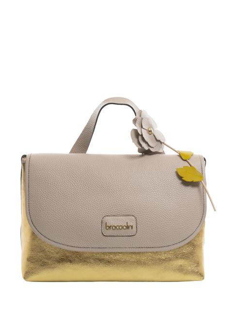 BRACCIALINI SARA Sac porte-documents en cuir poudre/or - Sacs pour Femme