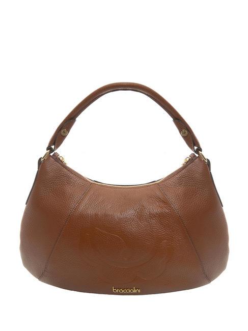 BRACCIALINI SCARLET Sac croissant en cuir marron - Sacs pour Femme