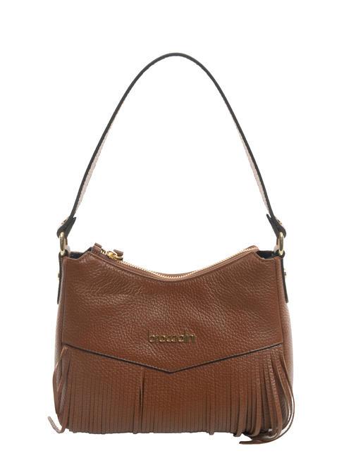 BRACCIALINI SANDRA Sac bandoulière en cuir à franges marron - Sacs pour Femme