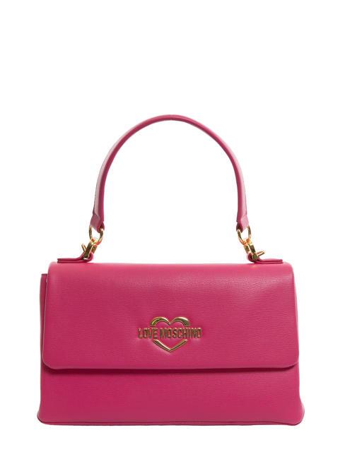 LOVE MOSCHINO METALLIC LOGO Sac à main avec bandoulière fuchsia - Sacs pour Femme