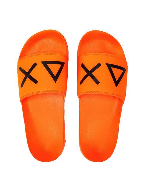 SUN68 SLIPPERS LOGO Chaussons orange fluo - Chaussures Homme
