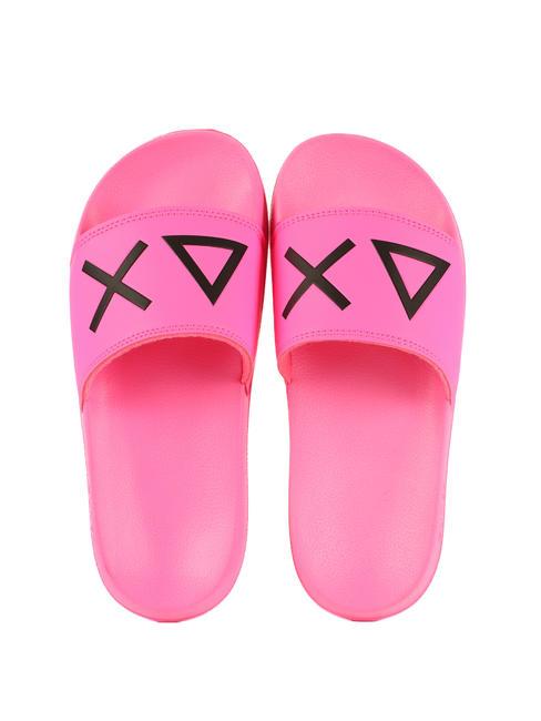 SUN68 SLIPPERS LOGO Chaussons fuchsia fluo - Chaussures Femme