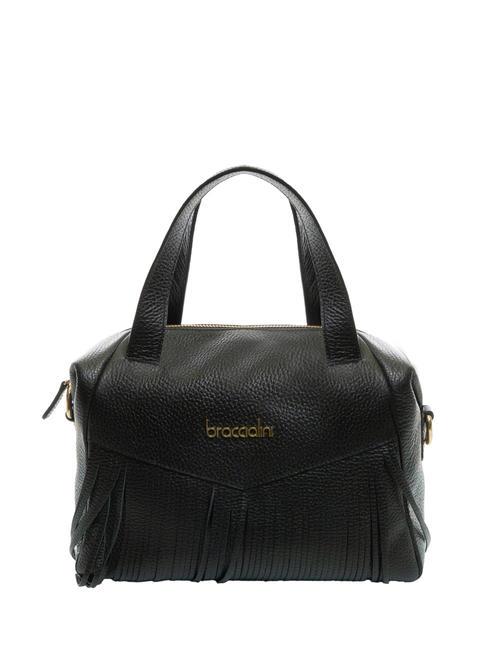 BRACCIALINI SANDRA Sac bowling en cuir à franges noir - Sacs pour Femme