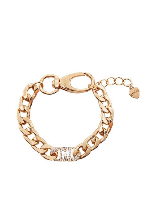 LIUJO CHAIN CRYSTAL LOGO Bracelet rose d'or - Bracelets