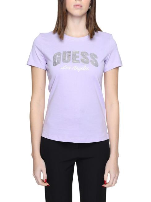 GUESS SEQUINS T-shirt en cotton nouveau lilas clair - T-shirt