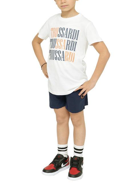 TRUSSARDI ROJI Ensemble t-shirt et bermuda en coton blanc/ind. - Survêtements pour enfants