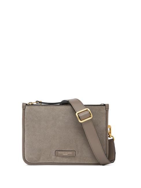 GIANNI CHIARINI DEBBIE NEW Sac bandoulière en cuir suédé gris clair - Sacs pour Femme