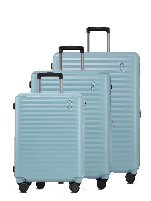 ECHOLAC CELESTRA BLX Lot de 3 chariots : cabine, moyen et grand extensible bleu ardoise - Ensemble Valises