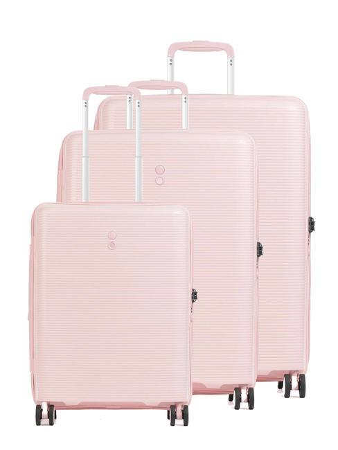 ECHOLAC FORZA Lot de 3 chariots extensibles : cabine+moyen+grand rose - Ensemble Valises