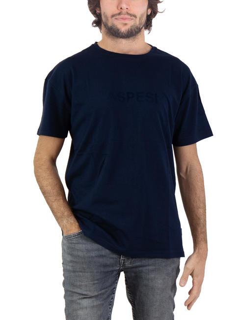 ASPESI BASIC FLOCK T-shirt en coton avec logo marine - T-shirt