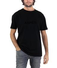 ASPESI BASIC FLOCK T-shirt en coton avec logo noir - T-shirt - 1