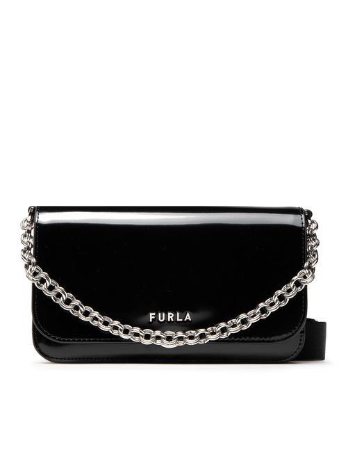 FURLA SPLENDIDA Mini sac en cuir avec bandoulière noir + cognac h - Sacs pour Femme
