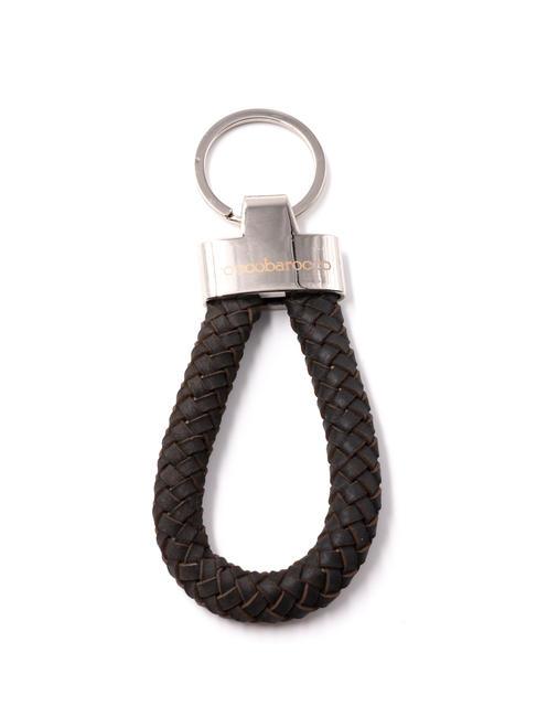 ROCCOBAROCCO RB Porte-clés avec breloque en cuir marron foncé - Porte-clés