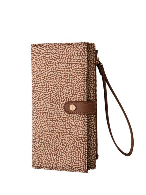 BORBONESE CLASSICA Portefeuille de poche pour smartphone mer Beiger - Portefeuilles Femme