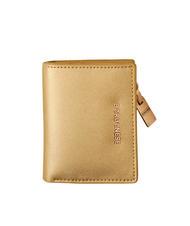 BORBONESE LETTERING Portefeuille compact en cuir or - Portefeuilles Femme - 1