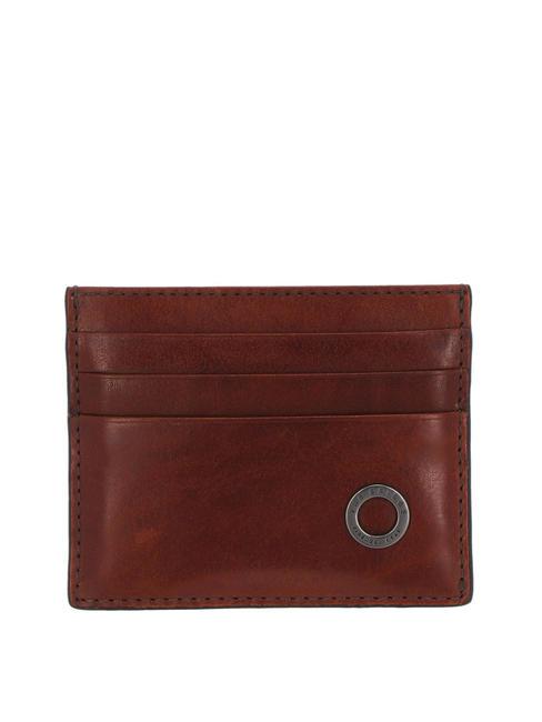 THE BRIDGE BIAGIO  Porte-cartes en cuir brun 14/ruthénium palladium - Portefeuilles Homme