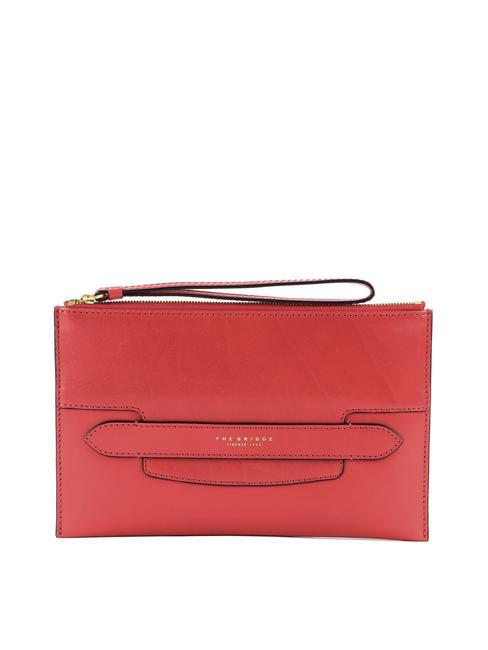 THE BRIDGE LUCREZIA Pochette en cuir saumon grillé or - Sacs pour Femme