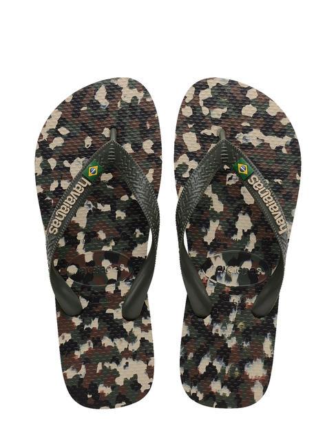 HAVAIANAS BRASIL TECH II Tongs vert olive - Chaussures Homme