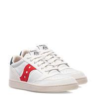 Saucony Jazz Court Baskets En Cuir Blanc Rouge Achetez A Prix Outlet