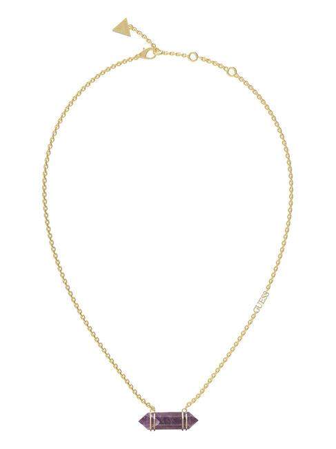 GUESS GOOD VIBES Collier avec pierre or jaune/améthyste - Colliers