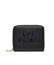 LOVE MOSCHINO PAILLETTES Petit portefeuille zipp&eacute; autour Noir - Portefeuilles Femme - 1