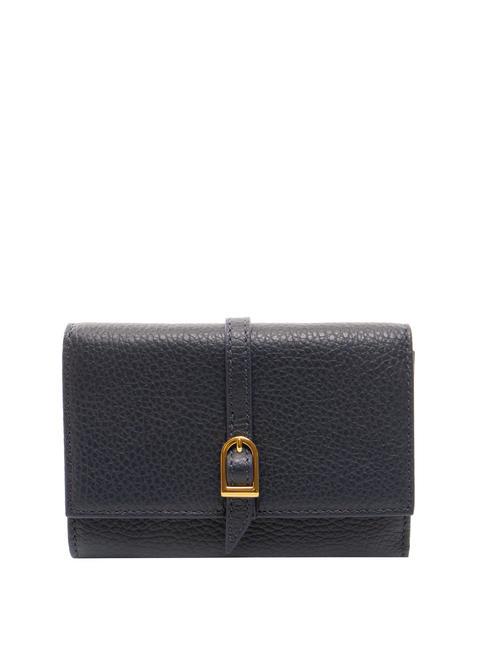 COCCINELLE CHERRY Porte-feuille en cuire bleu nuit - Portefeuilles Femme