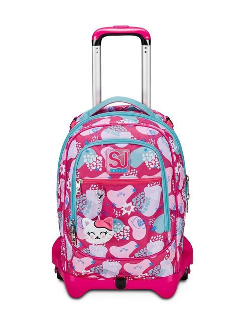 SJGANG PINKFUR GIRL Sac à dos trolley 3 en 1, amovible bleu éclat - Sacs à dos à roulettes